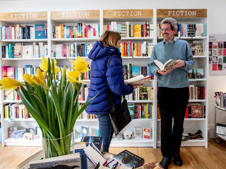 At the fiction wall inside The Little Ripon Bookshop, Westgate